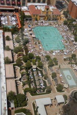 Havadan görünümü Venedik oteli çatıda Yüzme Havuzu las Vegas'ta yerleştirilir.