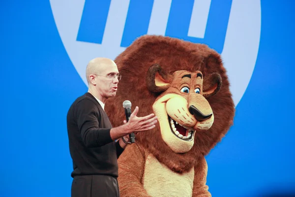 DreamWorks Animation chief executive officer Jeffrey Katzenberg delivers an address to HP Discover 2012 conference — Stock Photo, Image