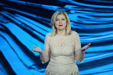 huffington post Medya Grup Başkanı arianna huffington georgia Kongre Merkezi'nde microsoft yakınsama toplantısında konuşma yapan