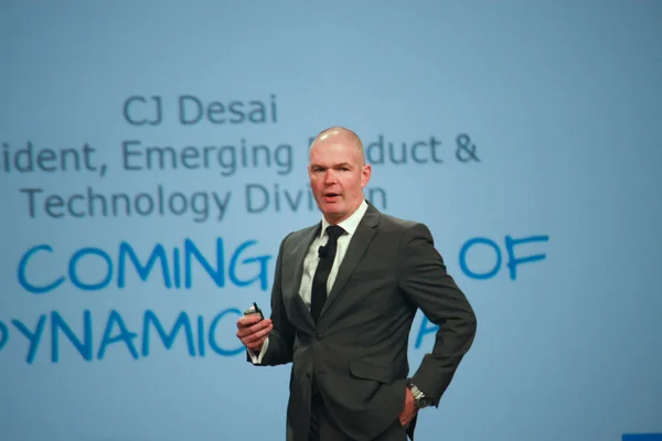 LAS VEGAS, NV - MAY 5, 2014: EMC Chief Marketing Officer Jonathan Martin makes speech at EMC World 2014 conference on May 5, 2014 in Las Vegas, NV — Stock Photo, Image