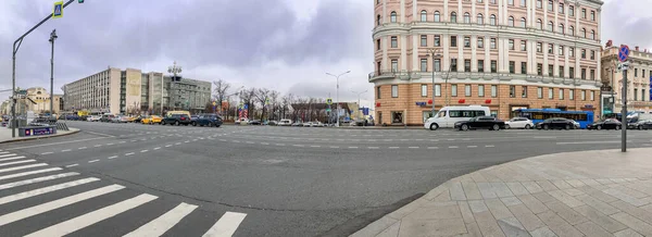Moscú Rusia Octubre 2021 Vista Panorámica Calle Tverskaya Plaza Pushkinskaya — Foto de Stock
