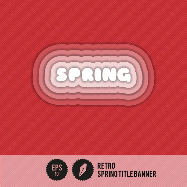 Retro Spring Title Banner — Stock Vector
