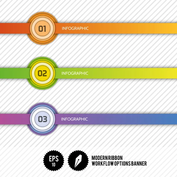 Moderní pásu karet workflow možností nápis — Stockový vektor