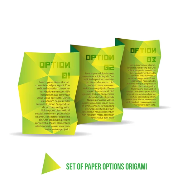 Conjunto de opções de papel Origami —  Vetores de Stock