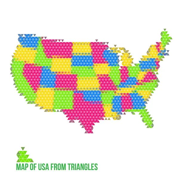 Map of USA from Triangles — Stock Vector
