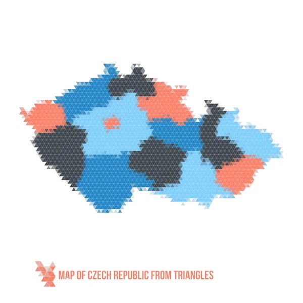 Map of Czech Republic From Triangles — Stock Vector
