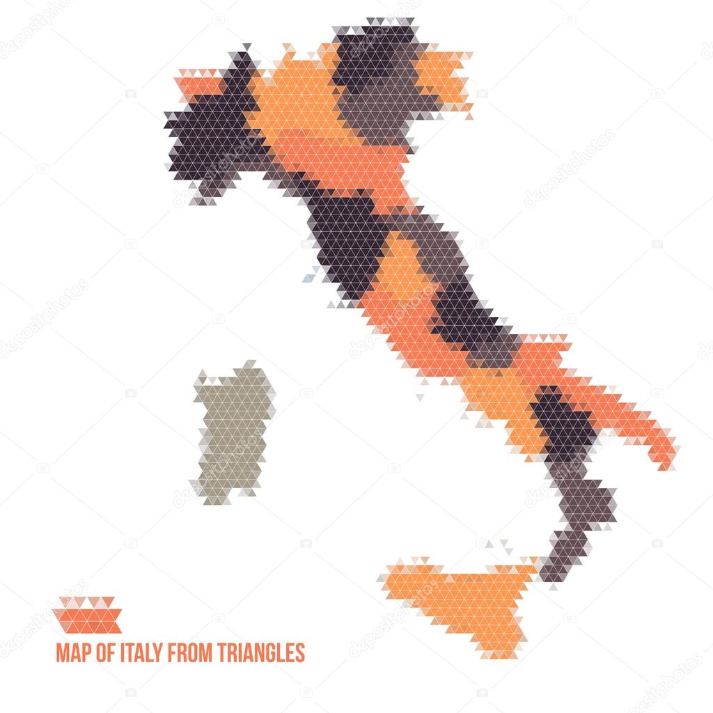 Map Of Italy From Triangles