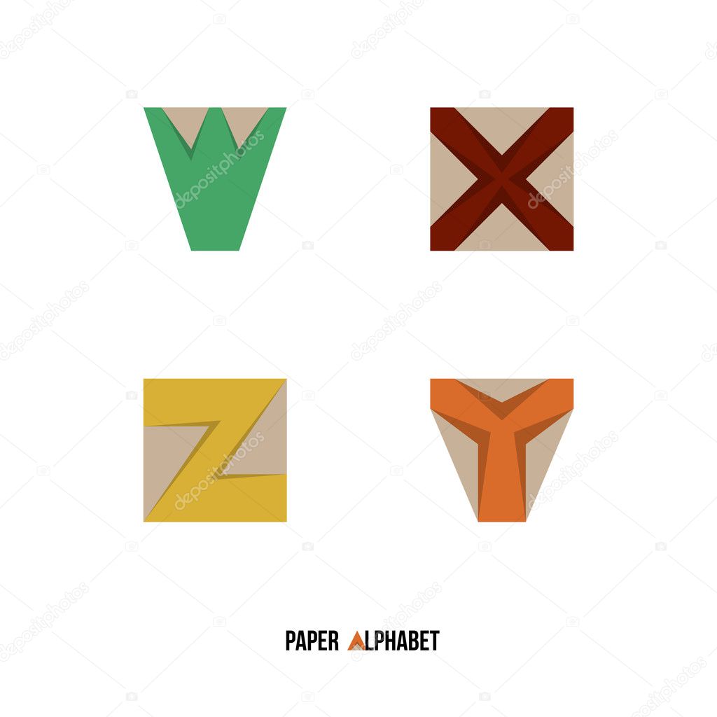 W X Y Z - Paper Alphabet