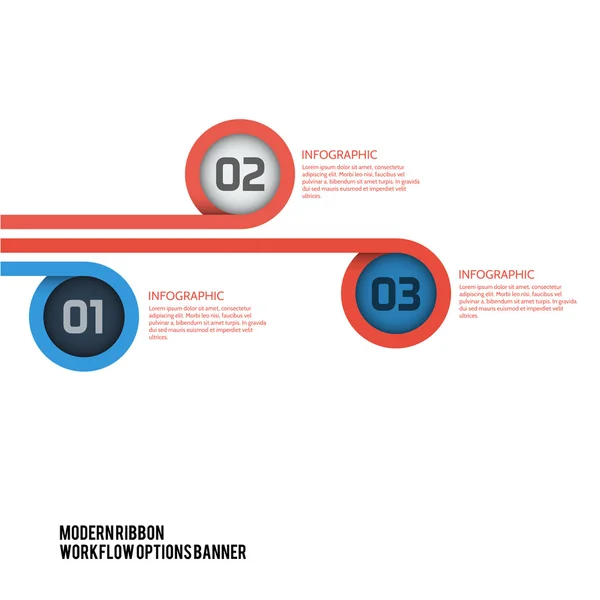 Bannière moderne d'options de flux de travail de ruban — Image vectorielle