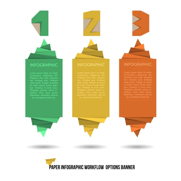 Papier infographic werkstroom optie banner — Stockvector