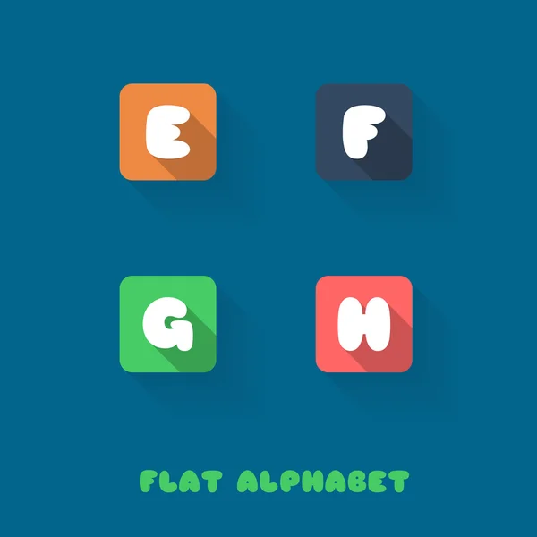 E F G H - Diseño plano botón alfabeto — Archivo Imágenes Vectoriales