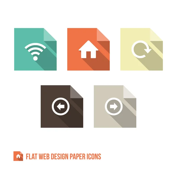 Ícones de papel Web Design — Vetor de Stock