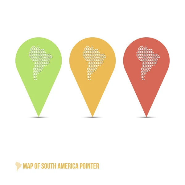 Mapa da América do Sul Pointer — Vetor de Stock