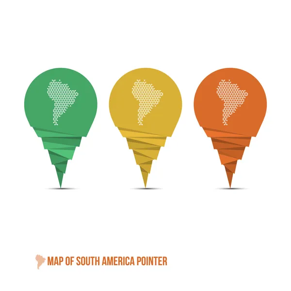 Mapa da América do Sul Pointer — Vetor de Stock