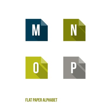 m n o p - düz tasarım kağıdı düğme alfabesi