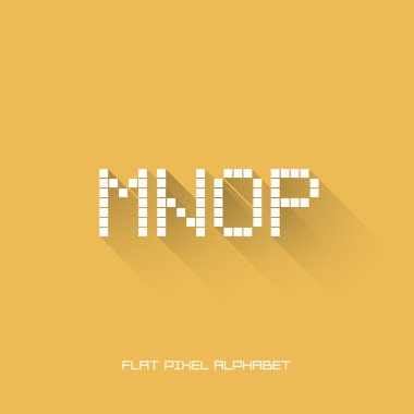 M N O P - düz piksel alfabesi