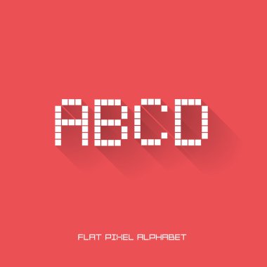 A B C D - düz piksel alfabesi