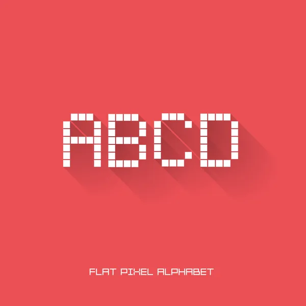 A B C D - Alfabeto de pixel plano —  Vetores de Stock