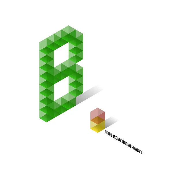 B - pixel isometrisk alfabetet — Stock vektor