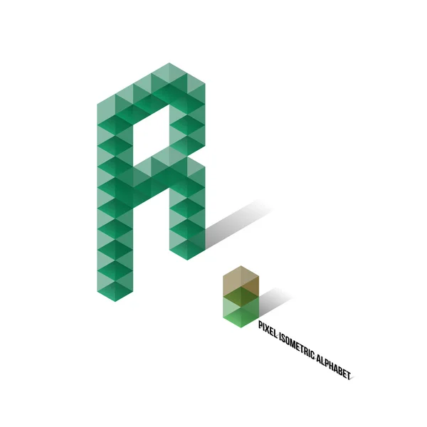 R - pixelisometrisches Alphabet — Stockvektor