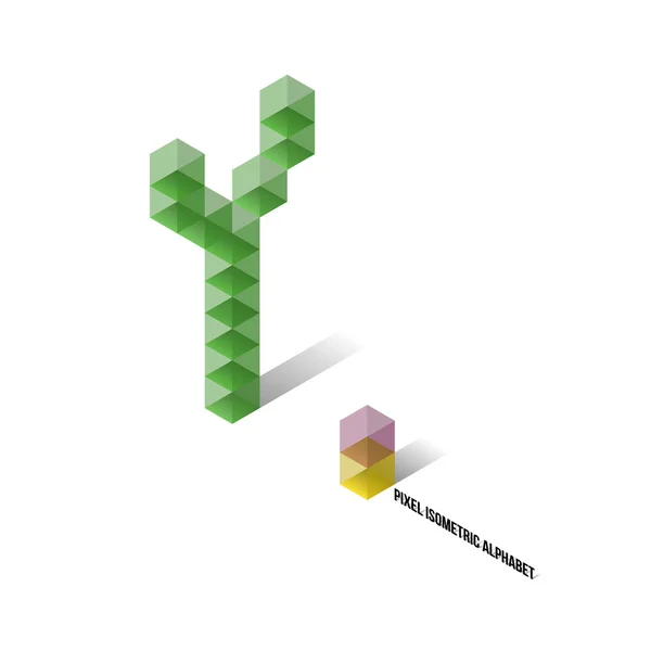 Y - pixel isometrische alfabet — Stockvector