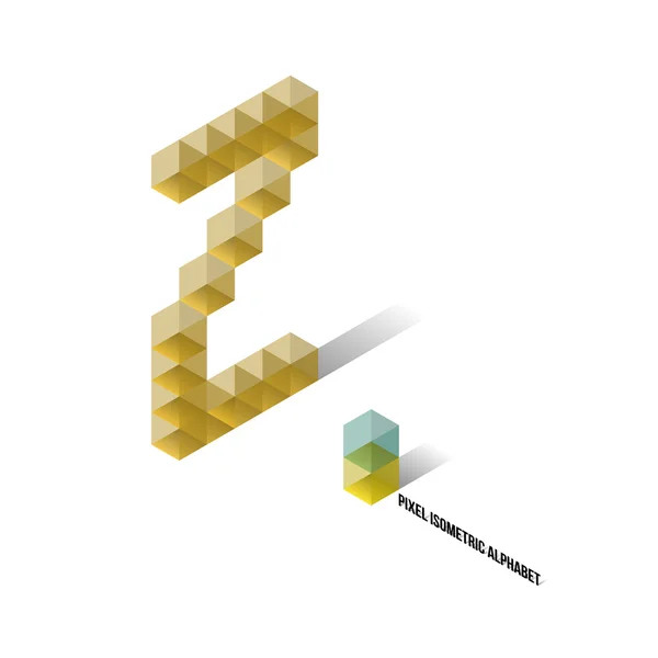 Z - Alfabeto isométrico Pixel — Vetor de Stock