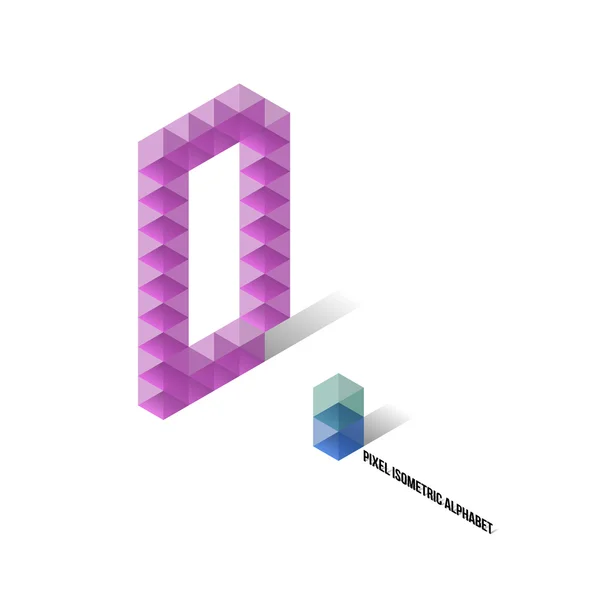 D - Pixel Isometric Alphabet — Stock Vector