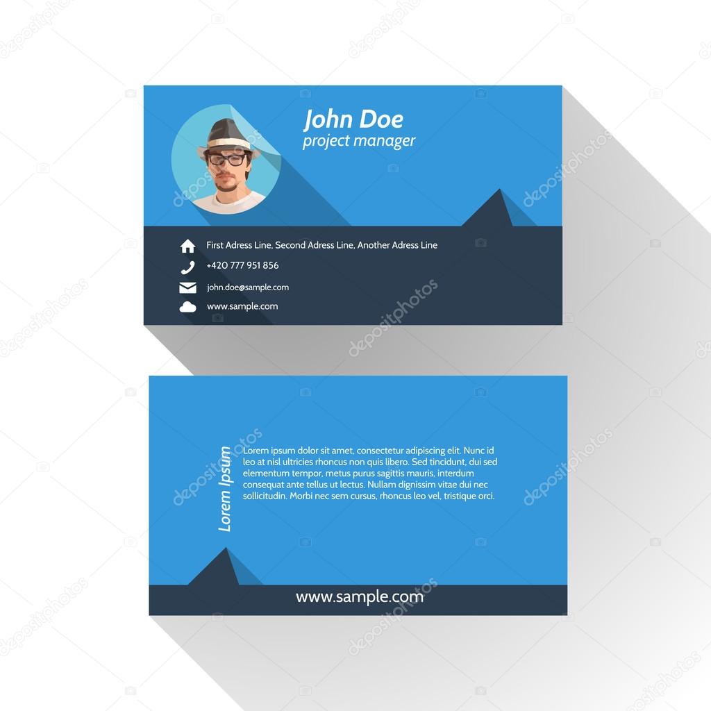 Simple Modern Light Business Card Template - Flat Design