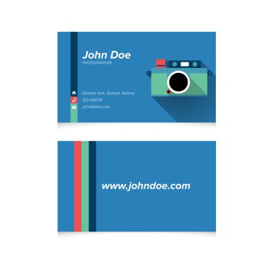 Modern basit ışık kartvizit şablonu ile düz eski Analog