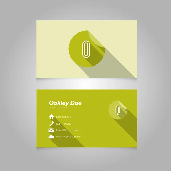 Simple Business Card Template with Alphabet Letter O — Stock Vector