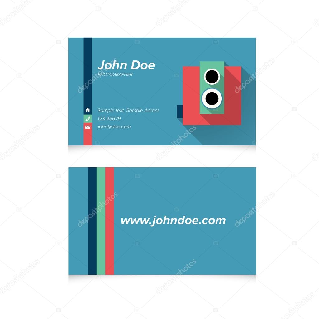 Modern Simple Light Business Card Template with Flat Old Analog