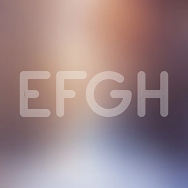 E F G H Light Lines Alphabet with Blurred Out fo Focus Backgrou — Stock Vector