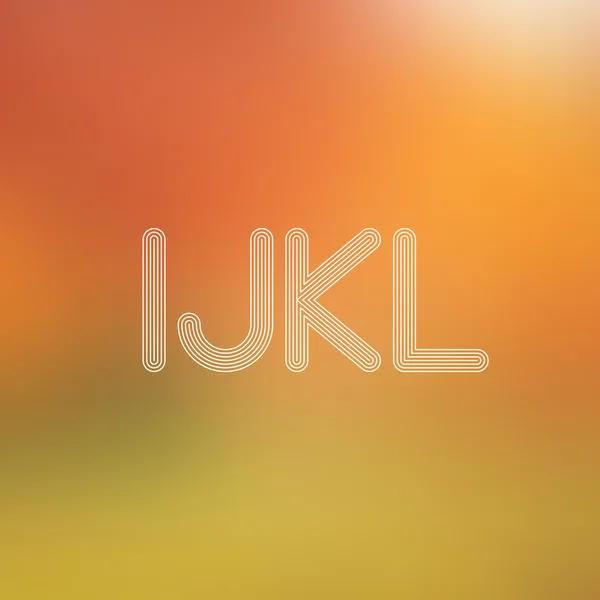 I J K L Alphabet des lignes lumineuses avec flou sur la mise au point Backgrou — Image vectorielle