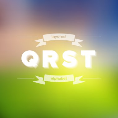 q r s katmanlı t düz alfabe üzerinde arka plan bulanık
