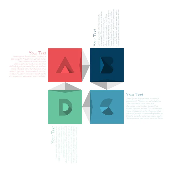 Modello infografico moderno dal design minimale con alfabeto — Vettoriale Stock