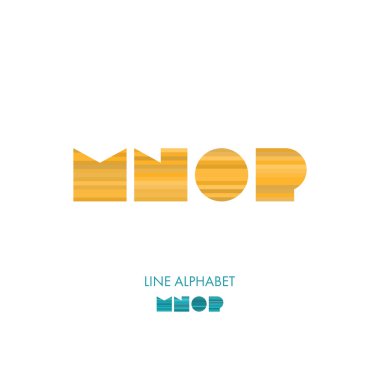 m n o p-basit modern çizgiler düz alfabe