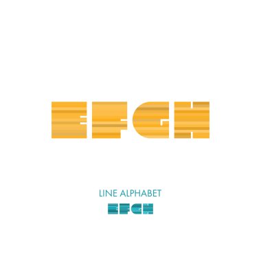 e f g h - basit modern çizgiler düz alfabe
