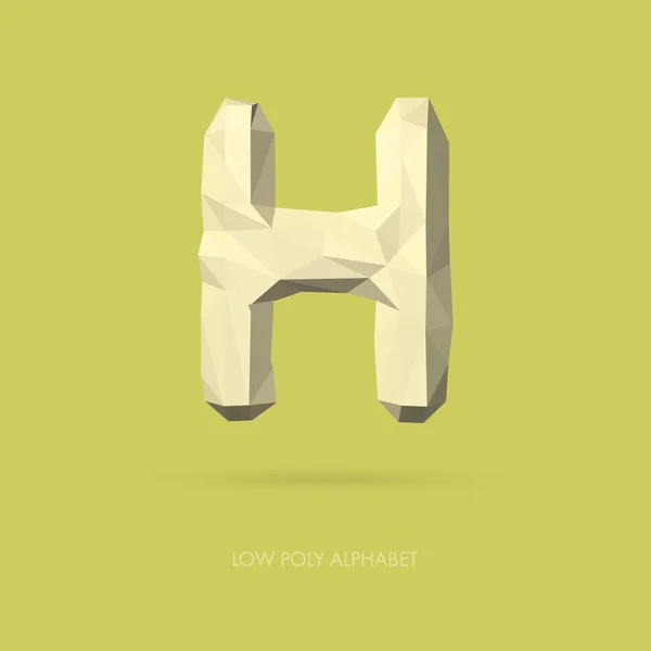 Low-Poly-Alphabet Buchstabe h — Stockvektor