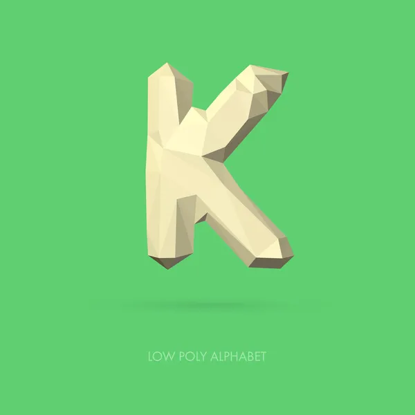 Låg poly alfabetet letter k — Stock vektor