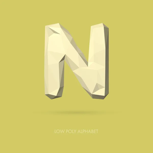 Low Poly Alfabet Letter N — Vector de stoc