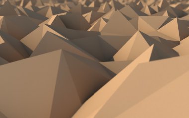 alan etkili derinliği ile kahverengi düşük Poli 3d arka plan