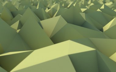 alan etkili derinliği ile yeşil düşük Poli 3d arka plan