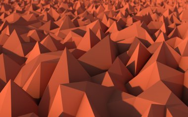 alan etkili derinliği ile kırmızı düşük Poli 3d arka plan