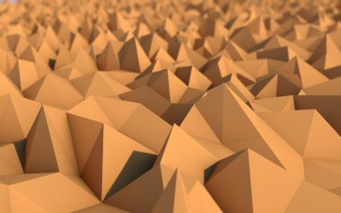 alan etkili derinliği ile kahverengi düşük Poli 3d arka plan