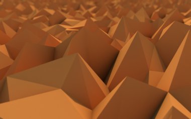 Soyut turuncu düşük Poli alan doğurur derinliği ile 3d arka plan