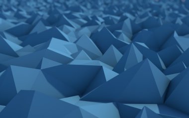alan etkili derinliği ile soyut mavi düşük Poli 3d arka plan