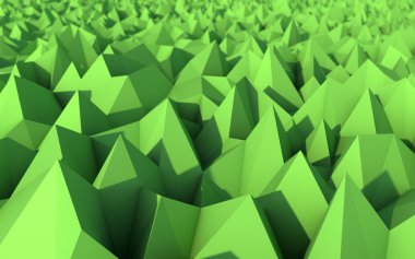 alan etkili derinliği ile yeşil düşük Poli 3d arka plan