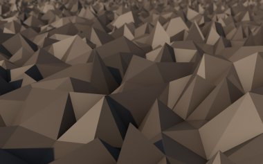 alan etkili derinliği ile kahverengi düşük Poli 3d arka plan