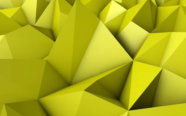 Abstrato amarelo baixo Poly 3D fundo — Fotografia de Stock