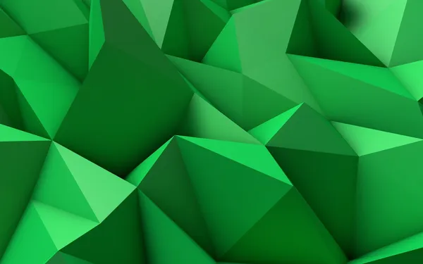 Abstract Green Low Poly 3D Background — Stock Photo, Image